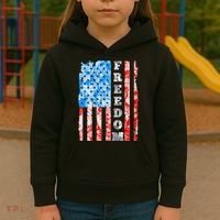Freedom Nature USA Flag Kids Hoodie thumb 3