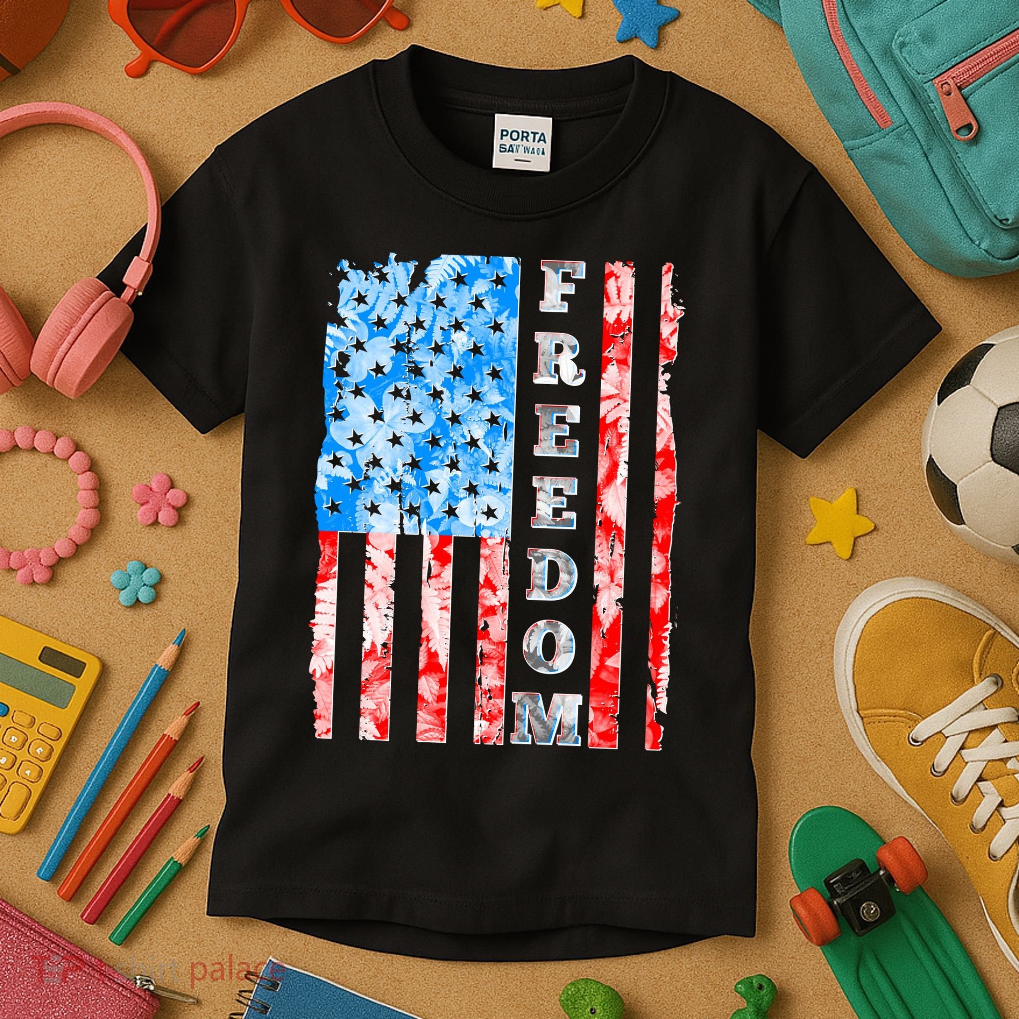 Freedom Nature USA Flag Kids T-Shirt