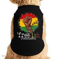 Freeish Juneteenth June 19 Fist Breaking Chains Doggie Tank thumb 0