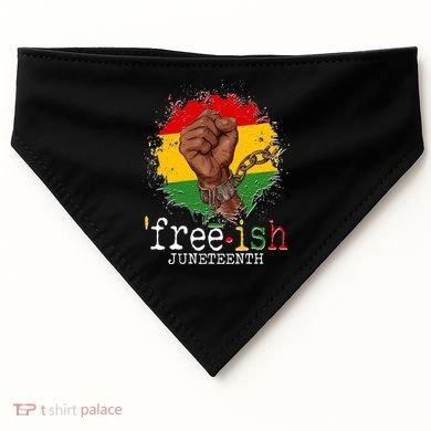 Freeish Juneteenth June 19 Fist Breaking Chains USA-Made Doggie Bandana