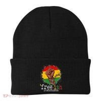 Freeish Juneteenth June 19 Fist Breaking Chains Beanie thumb 0