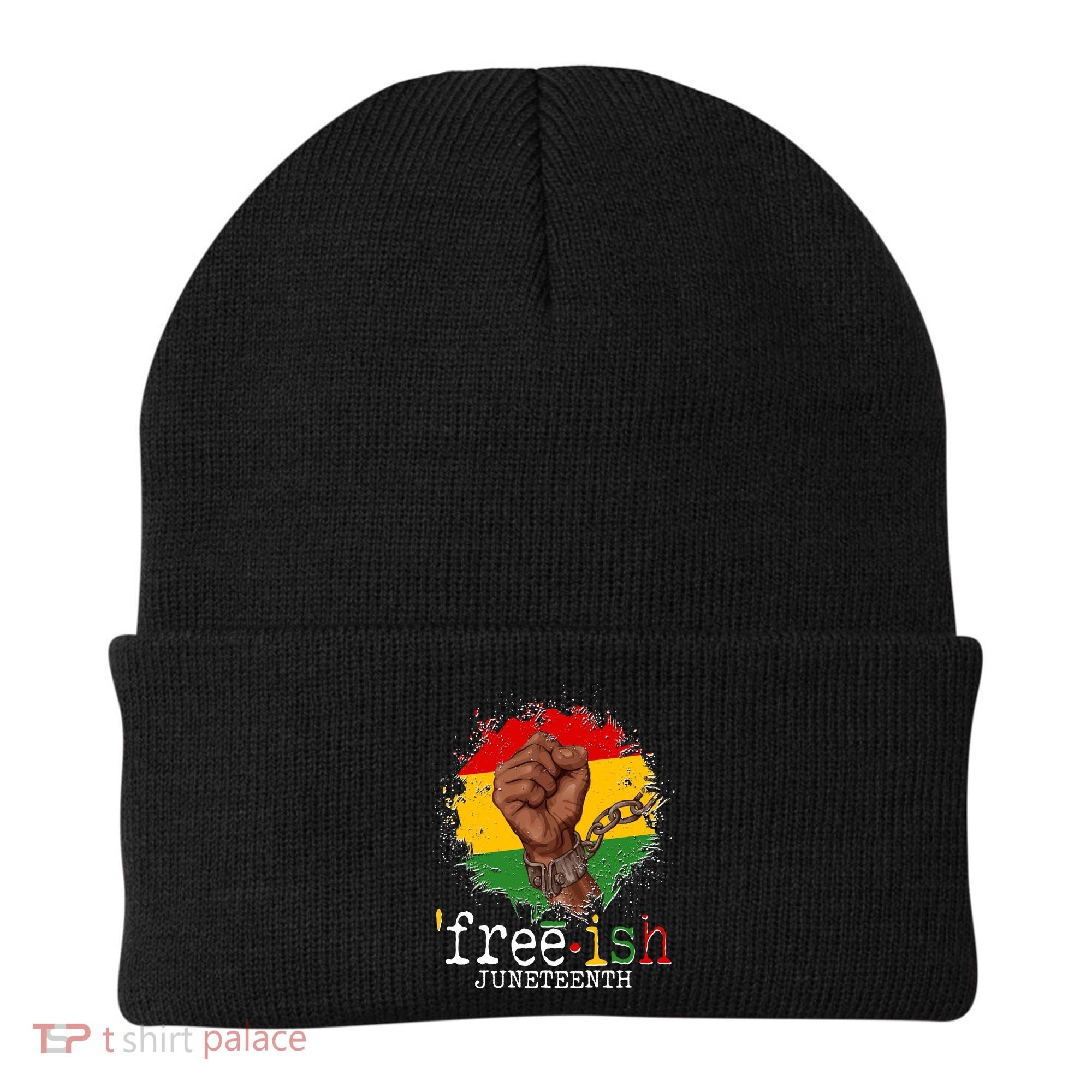 Freeish Juneteenth June 19 Fist Breaking Chains Beanie
