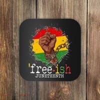 Freeish Juneteenth June 19 Fist Breaking Chains Coaster thumb 0