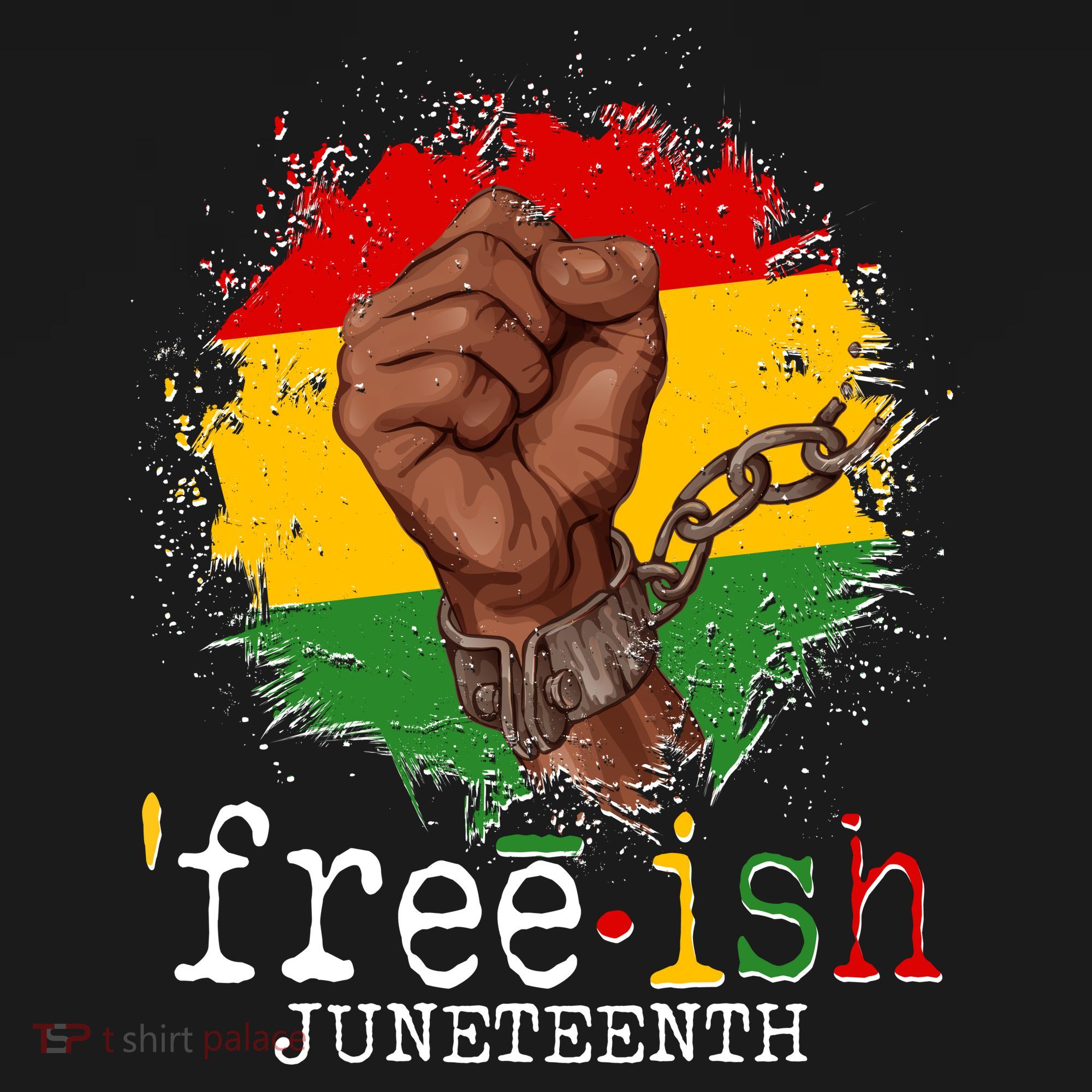 Freeish Juneteenth June 19 Fist Breaking Chains Coaster