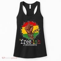 Freeish Juneteenth June 19 Fist Breaking Chains Women's Tank Top thumb 0
