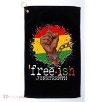Freeish Juneteenth June 19 Fist Breaking Chains Golf Towel thumb 0