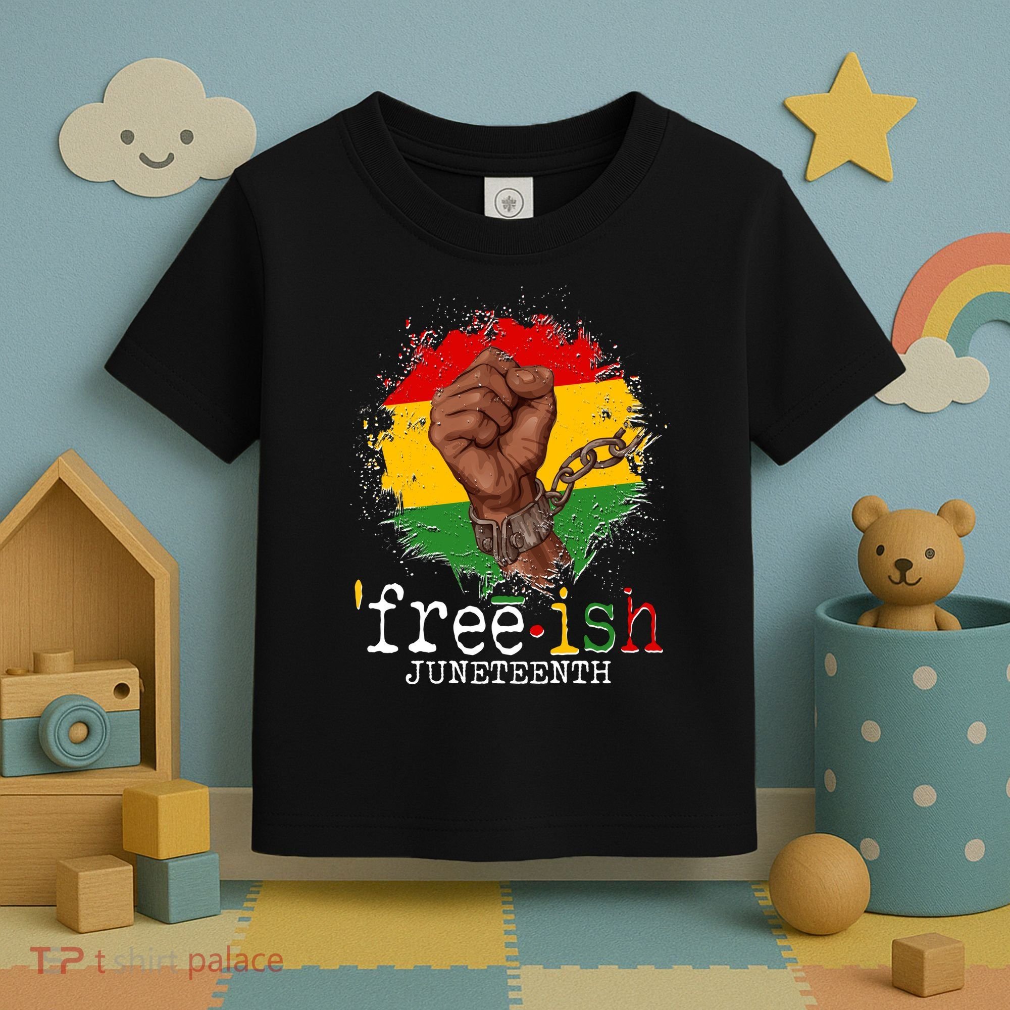 Freeish Juneteenth June 19 Fist Breaking Chains Toddler T-Shirt