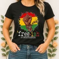 Freeish Juneteenth June 19 Fist Breaking Chains Women's T-Shirt thumb 2