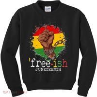 Freeish Juneteenth June 19 Fist Breaking Chains Kids Sweatshirt thumb 0