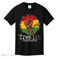 Freeish Juneteenth June 19 Fist Breaking Chains Kids T-Shirt thumb 0