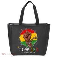 Freeish Juneteenth June 19 Fist Breaking Chains Tote Bag thumb 0