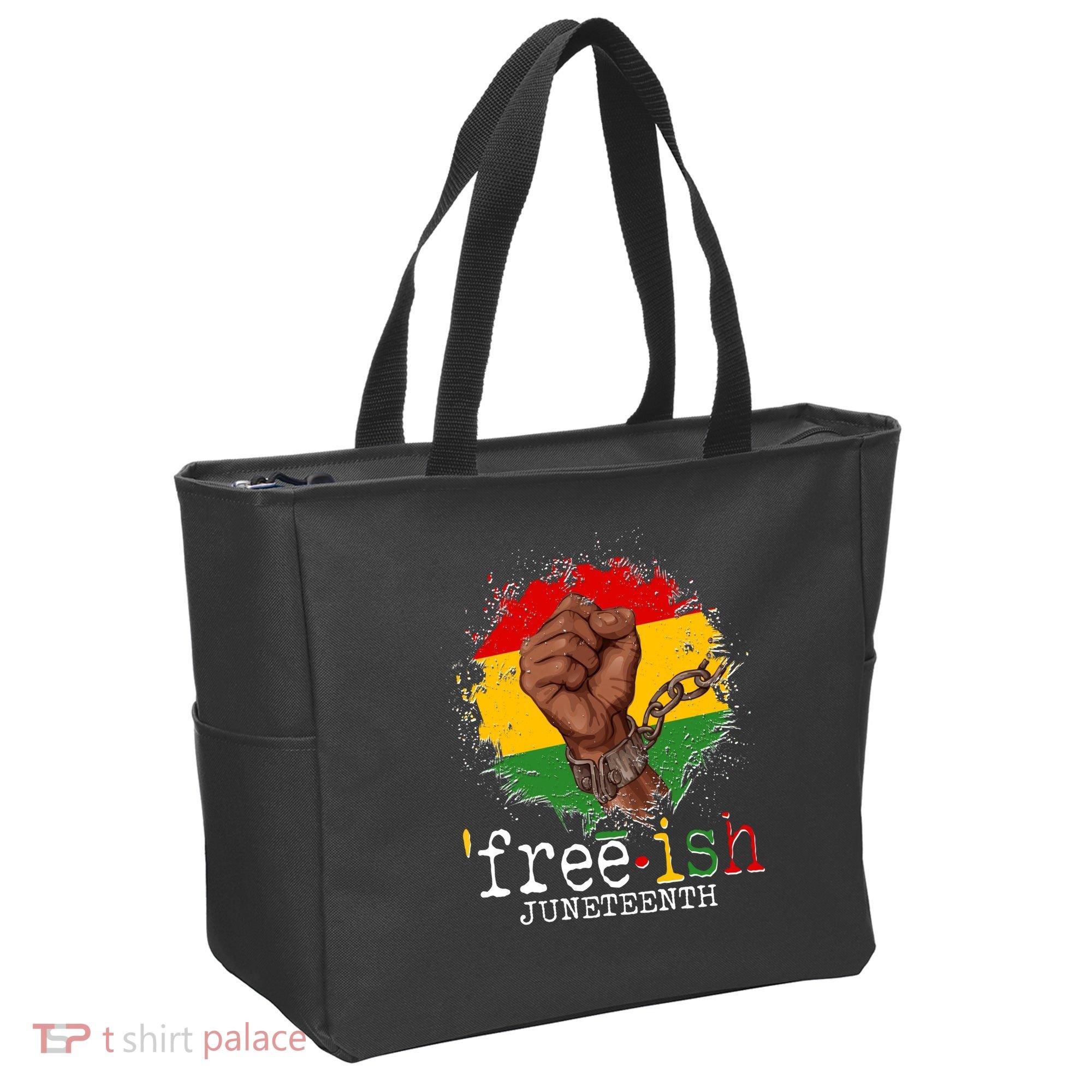 Freeish Juneteenth June 19 Fist Breaking Chains Tote Bag