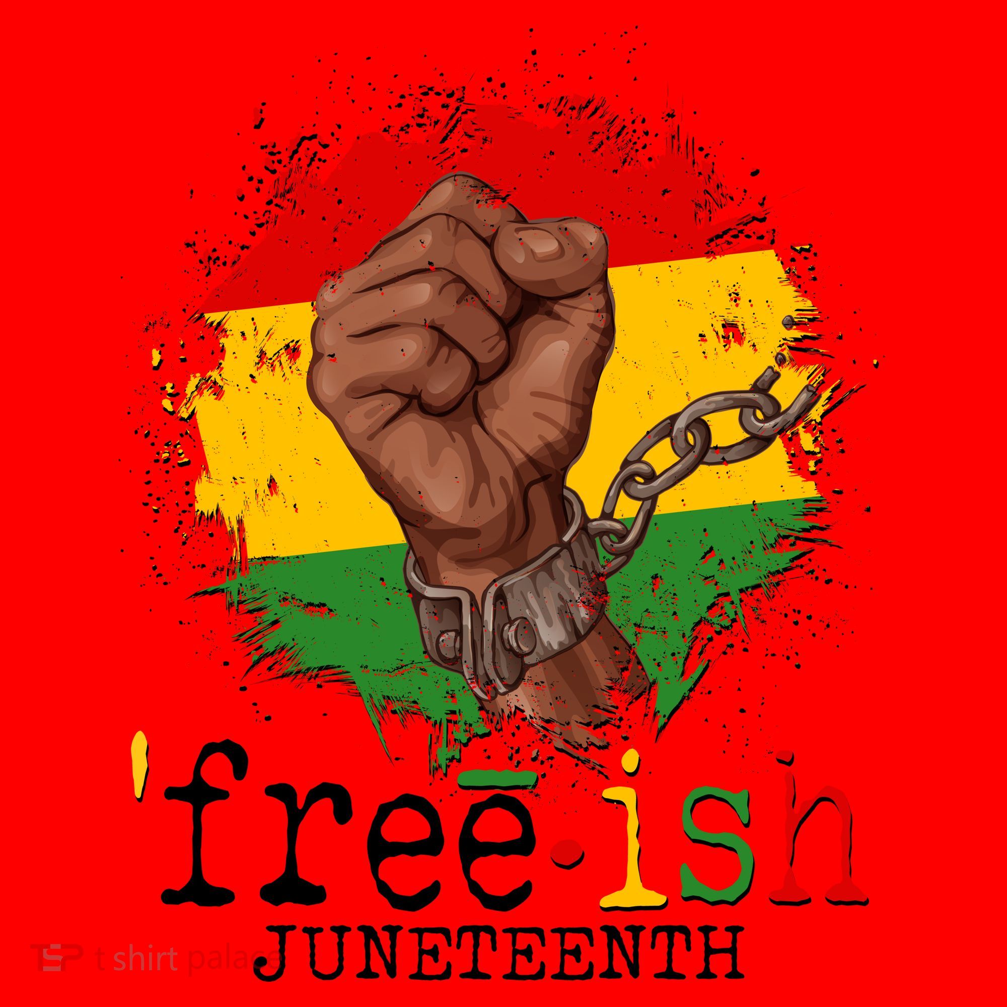 Freeish Juneteenth June 19 Fist Breaking Chains Santa Hat