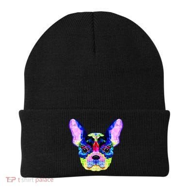 French Bulldog Geometric Beanie