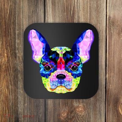 French Bulldog Geometric Coaster