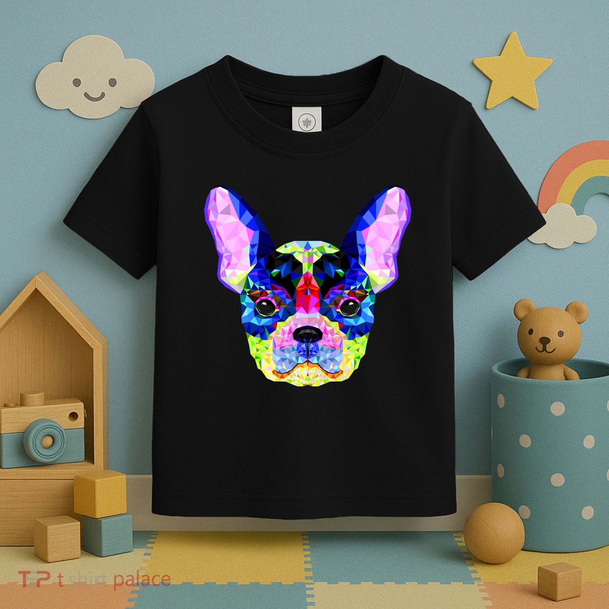 French Bulldog Geometric Toddler T-Shirt