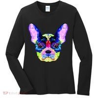 French Bulldog Geometric Women's Long Sleeve Shirt thumb 0