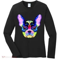 French Bulldog Geometric Women's Long Sleeve Shirt thumb 0
