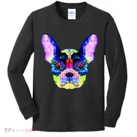 French Bulldog Geometric Kids Long Sleeve Shirt thumb 0