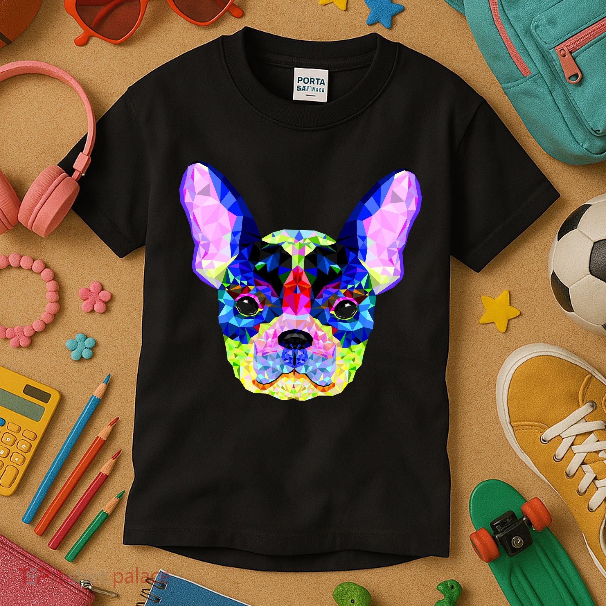 French Bulldog Geometric Kids T-Shirt