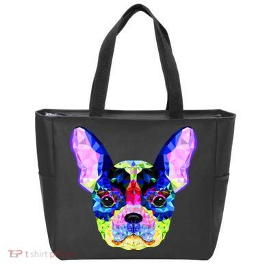 French Bulldog Geometric Tote Bag