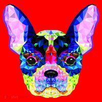 French Bulldog Geometric Santa Hat thumb 1