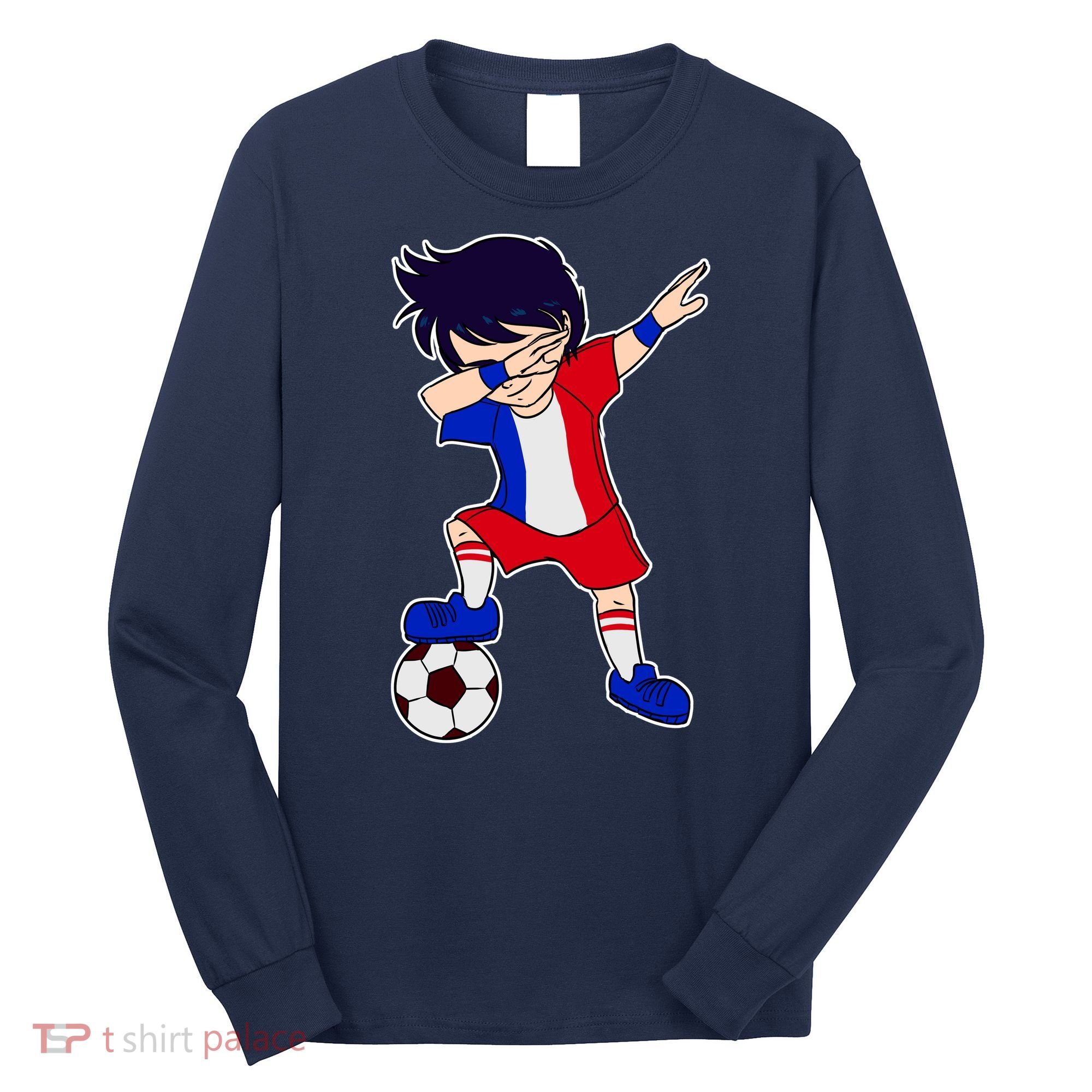 French Dabbing Soccer Boy France Long Sleeve Shirt