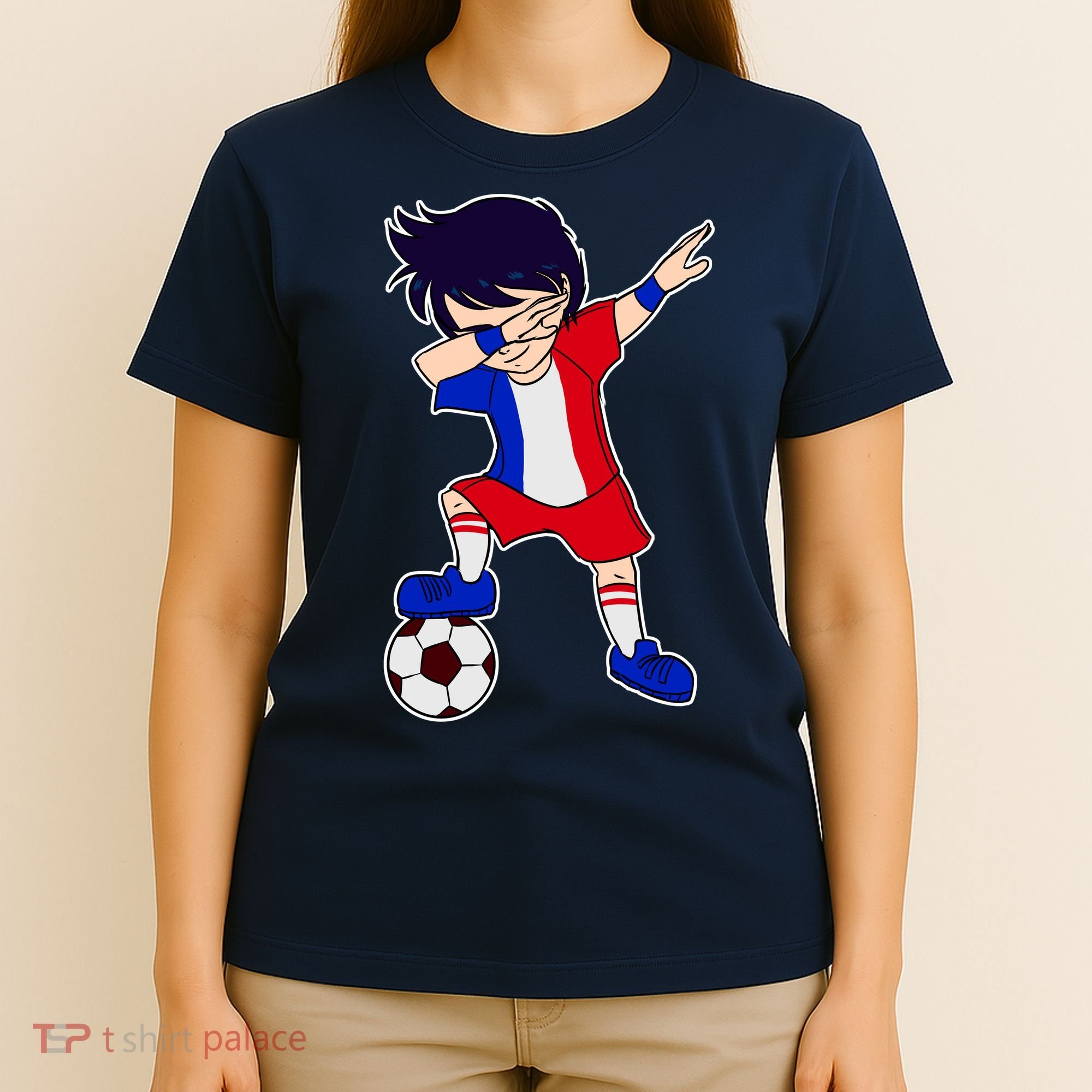 French Dabbing Soccer Boy France T-Shirt