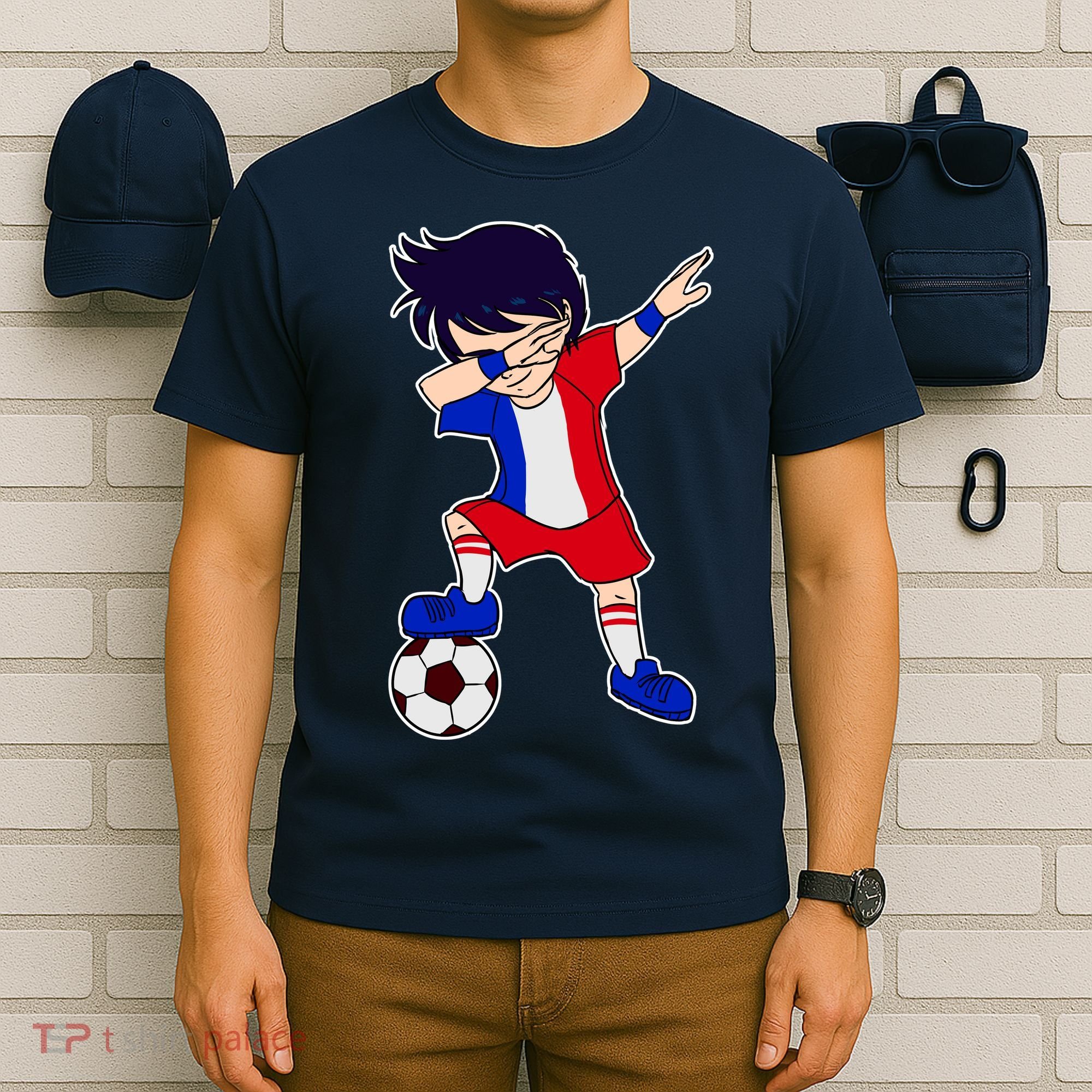 French Dabbing Soccer Boy France T-Shirt