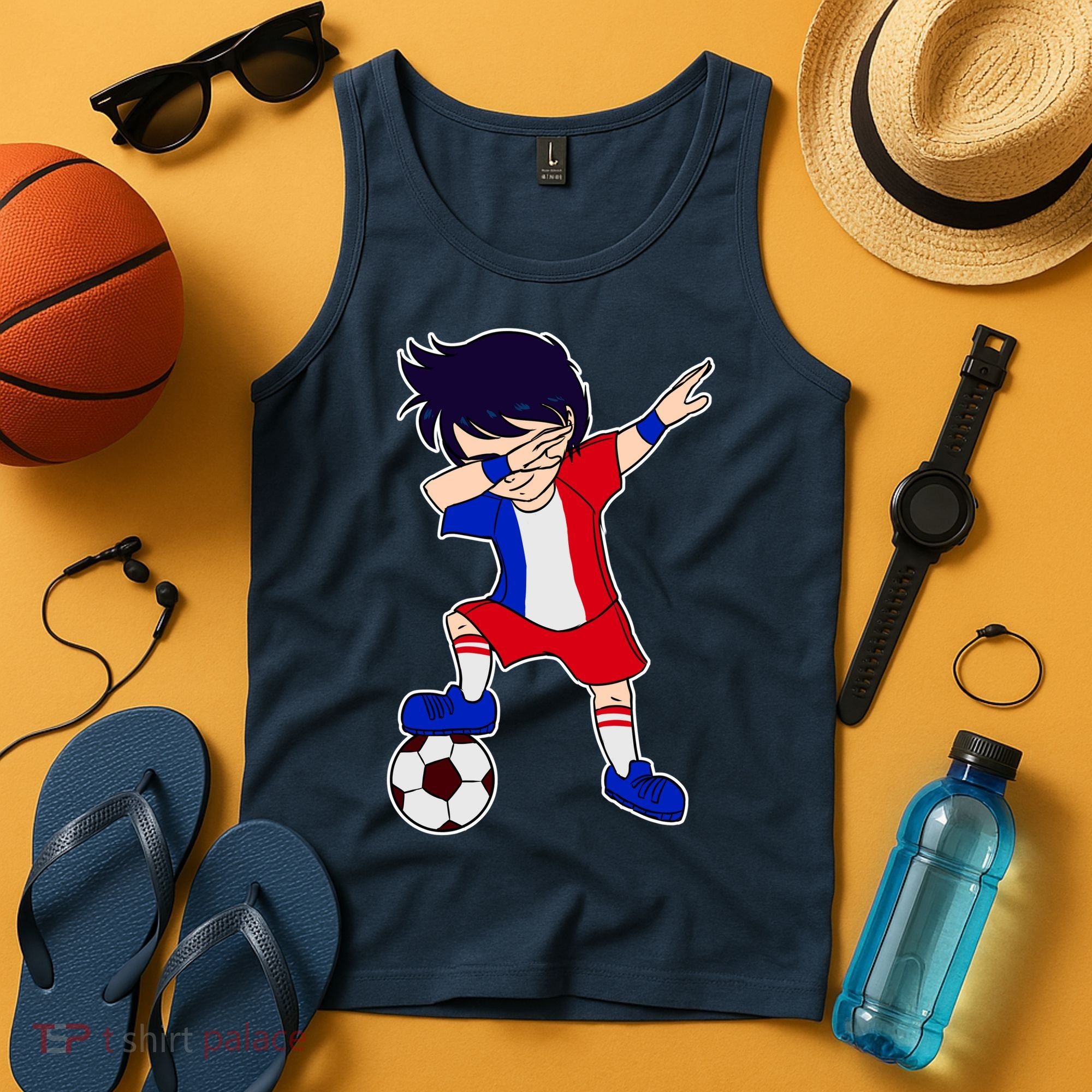 French Dabbing Soccer Boy France Tank Top