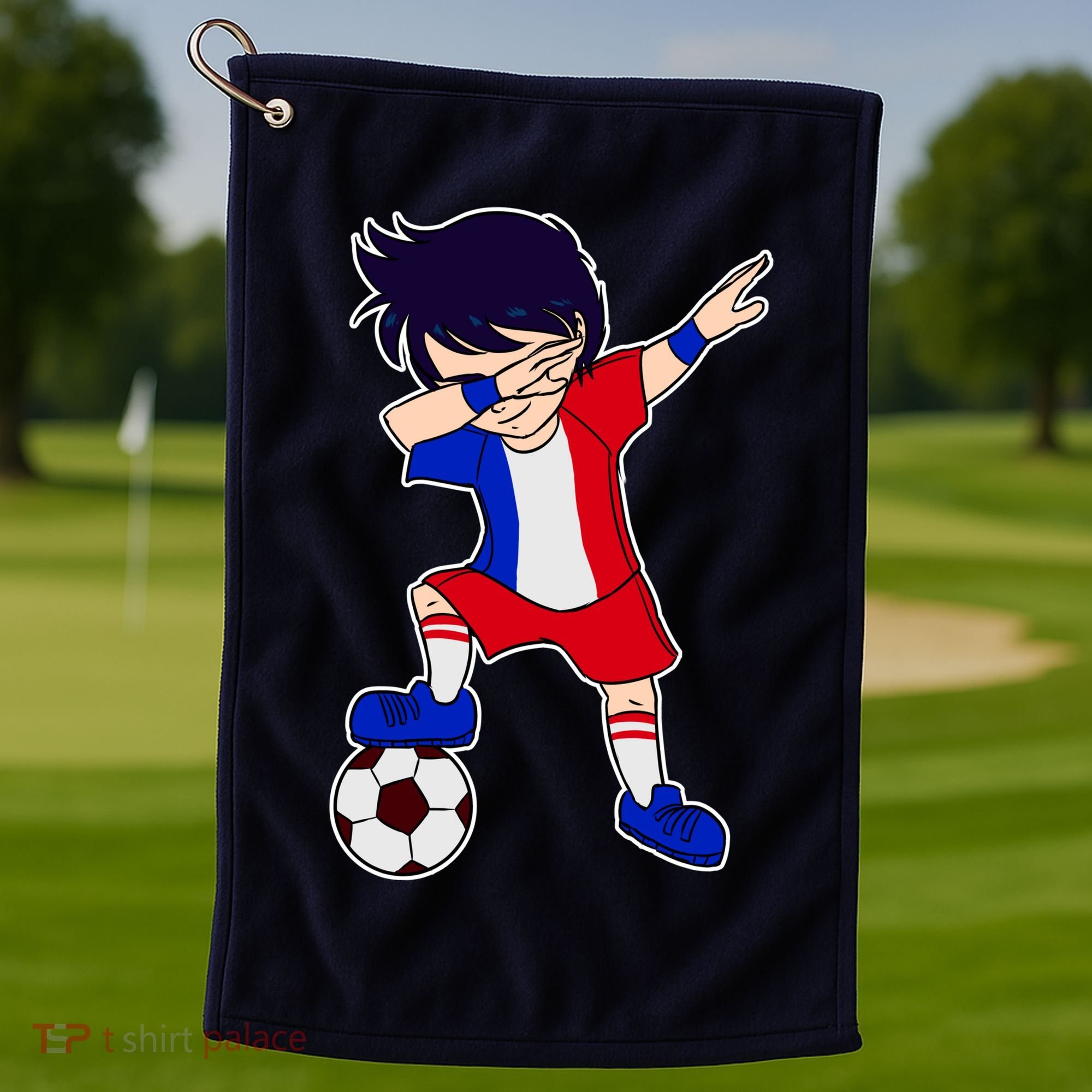 French Dabbing Soccer Boy France Golf Towel