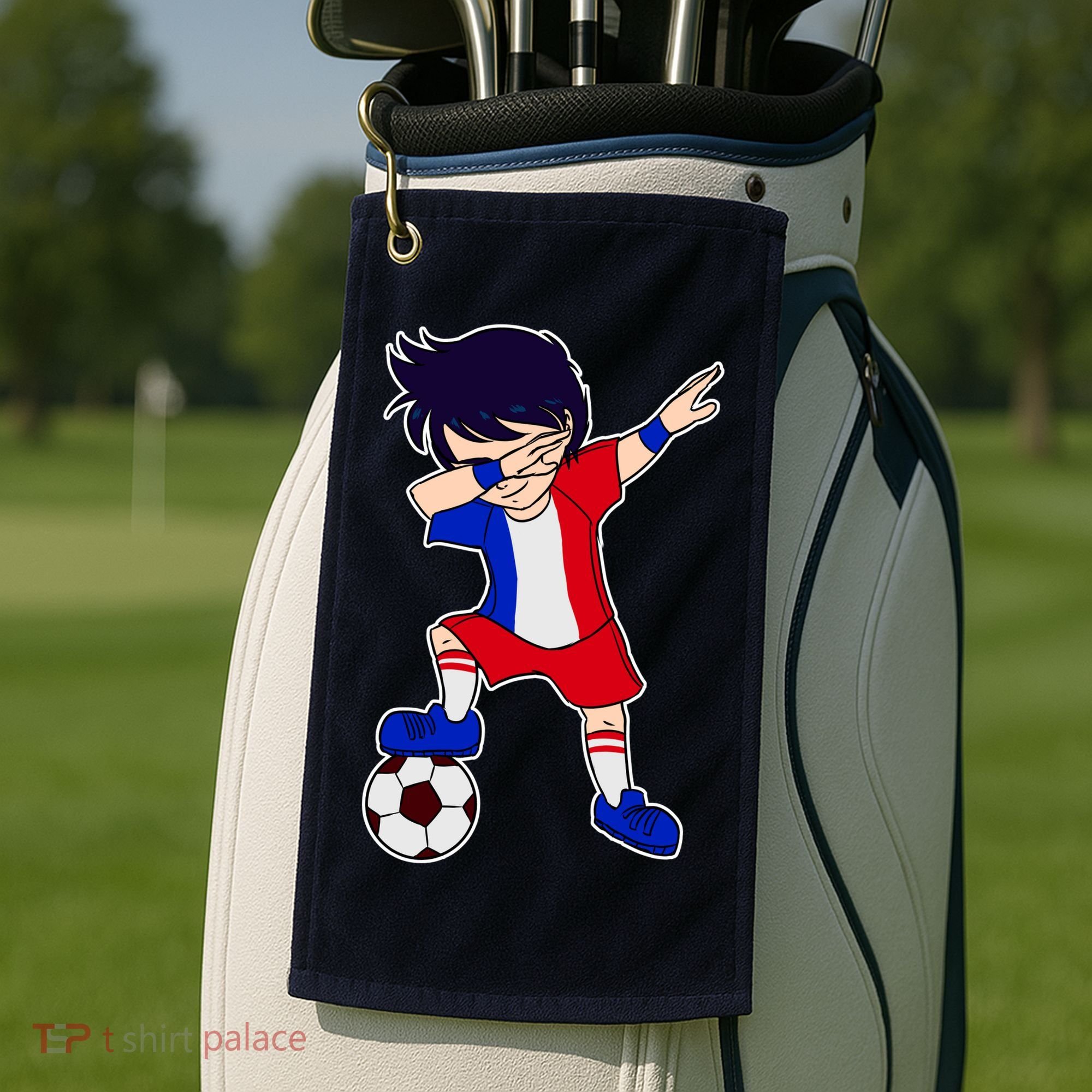 French Dabbing Soccer Boy France Golf Towel
