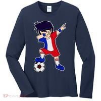 French Dabbing Soccer Boy France Women's Long Sleeve Shirt thumb 0