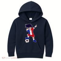 French Dabbing Soccer Boy France Kids Hoodie thumb 0