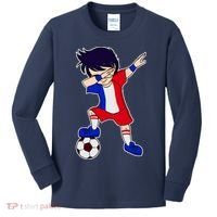 French Dabbing Soccer Boy France Kids Long Sleeve Shirt thumb 0