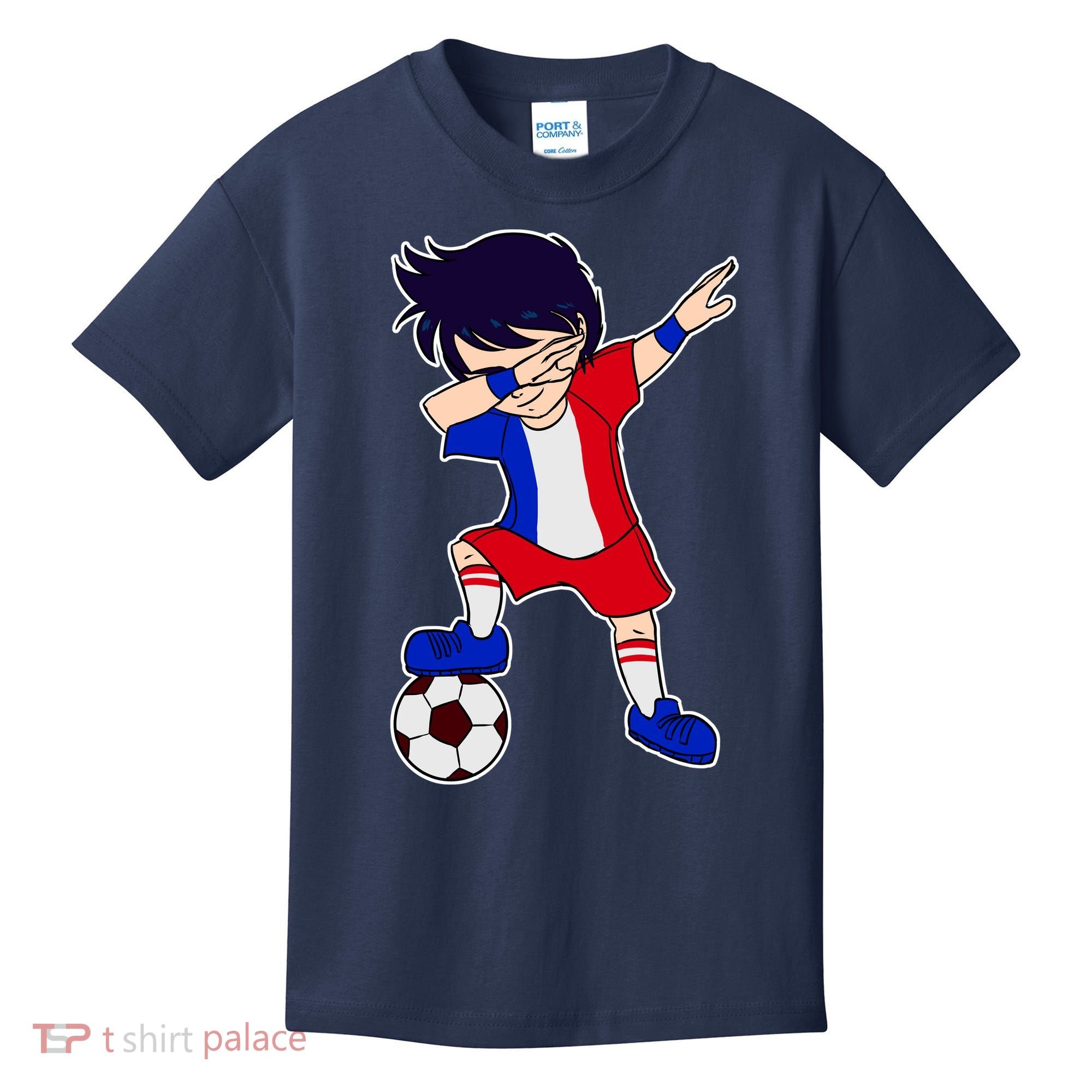 French Dabbing Soccer Boy France Kids T-Shirt