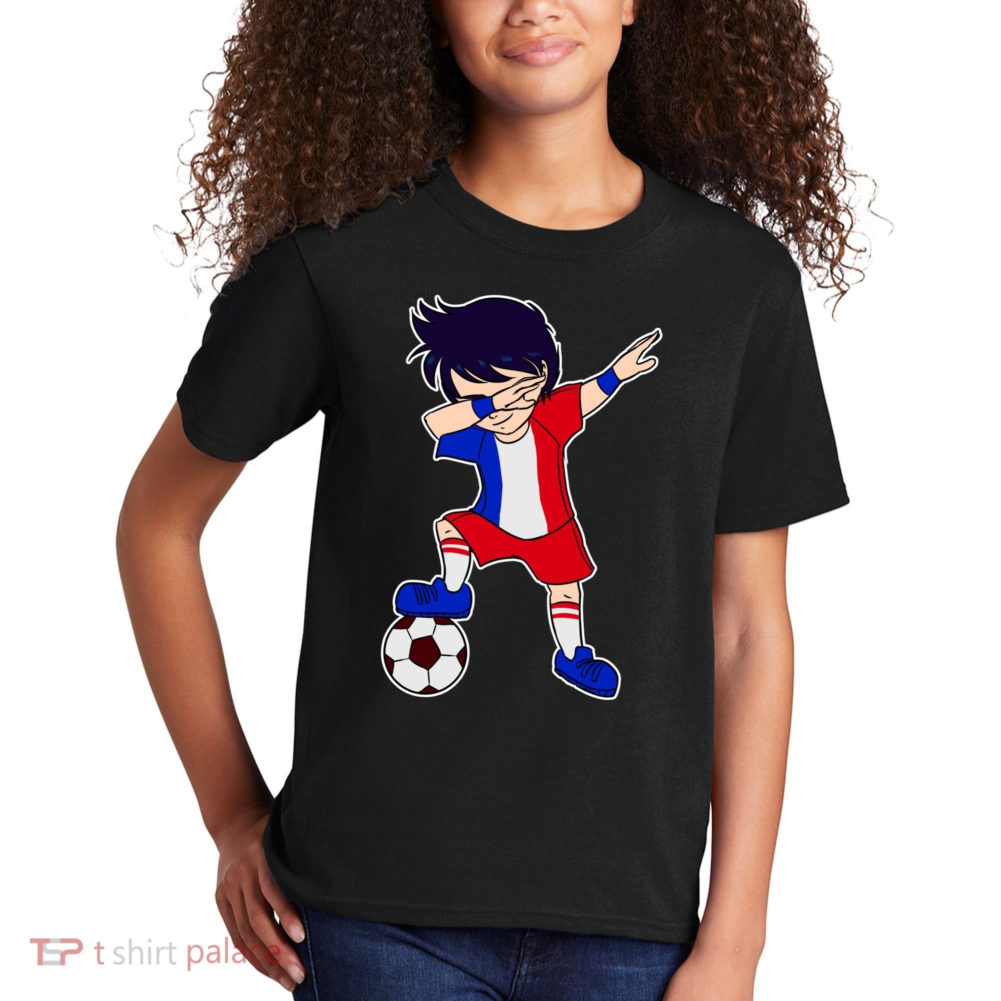 French Dabbing Soccer Boy France Kids T-Shirt