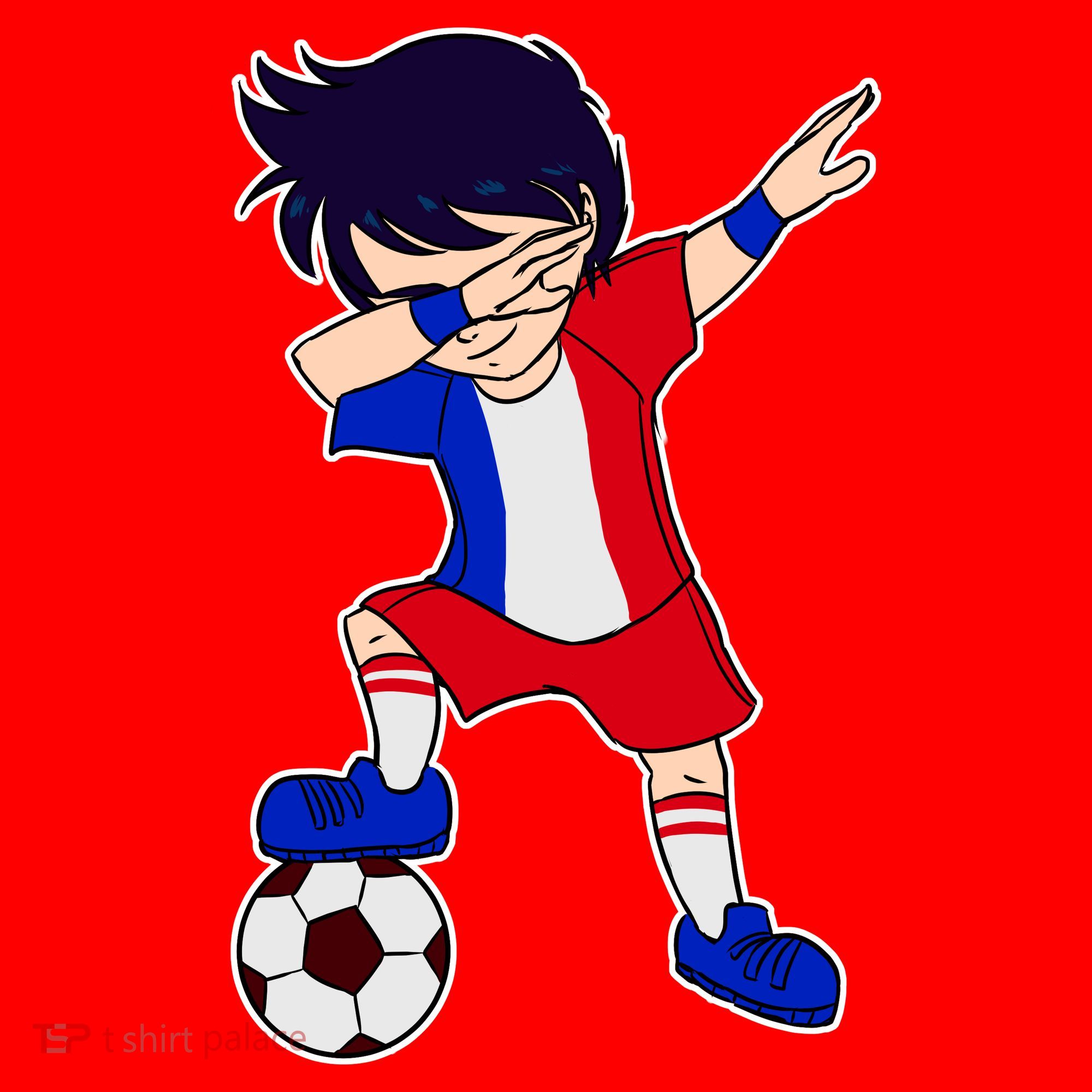 French Dabbing Soccer Boy France Santa Hat