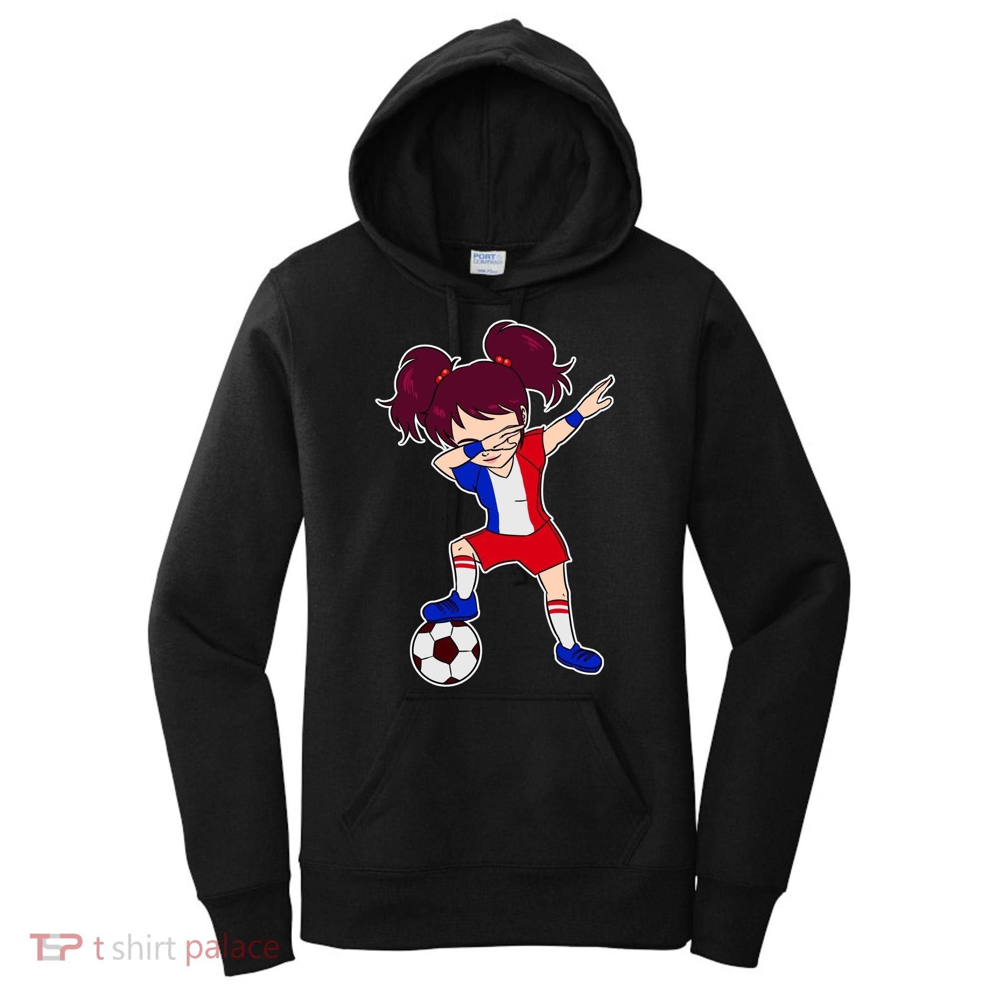 French Dabbing Soccer Girl France Women's Hoodie