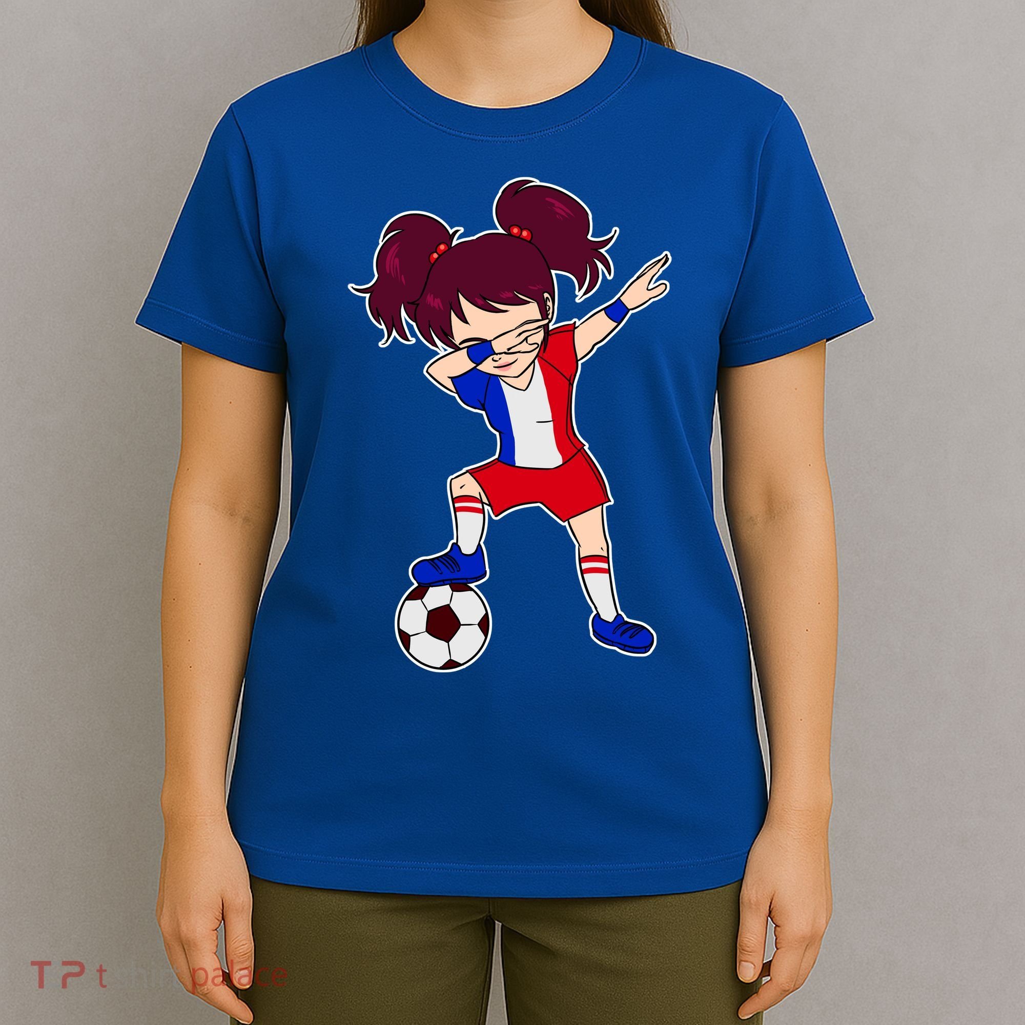 French Dabbing Soccer Girl France T-Shirt