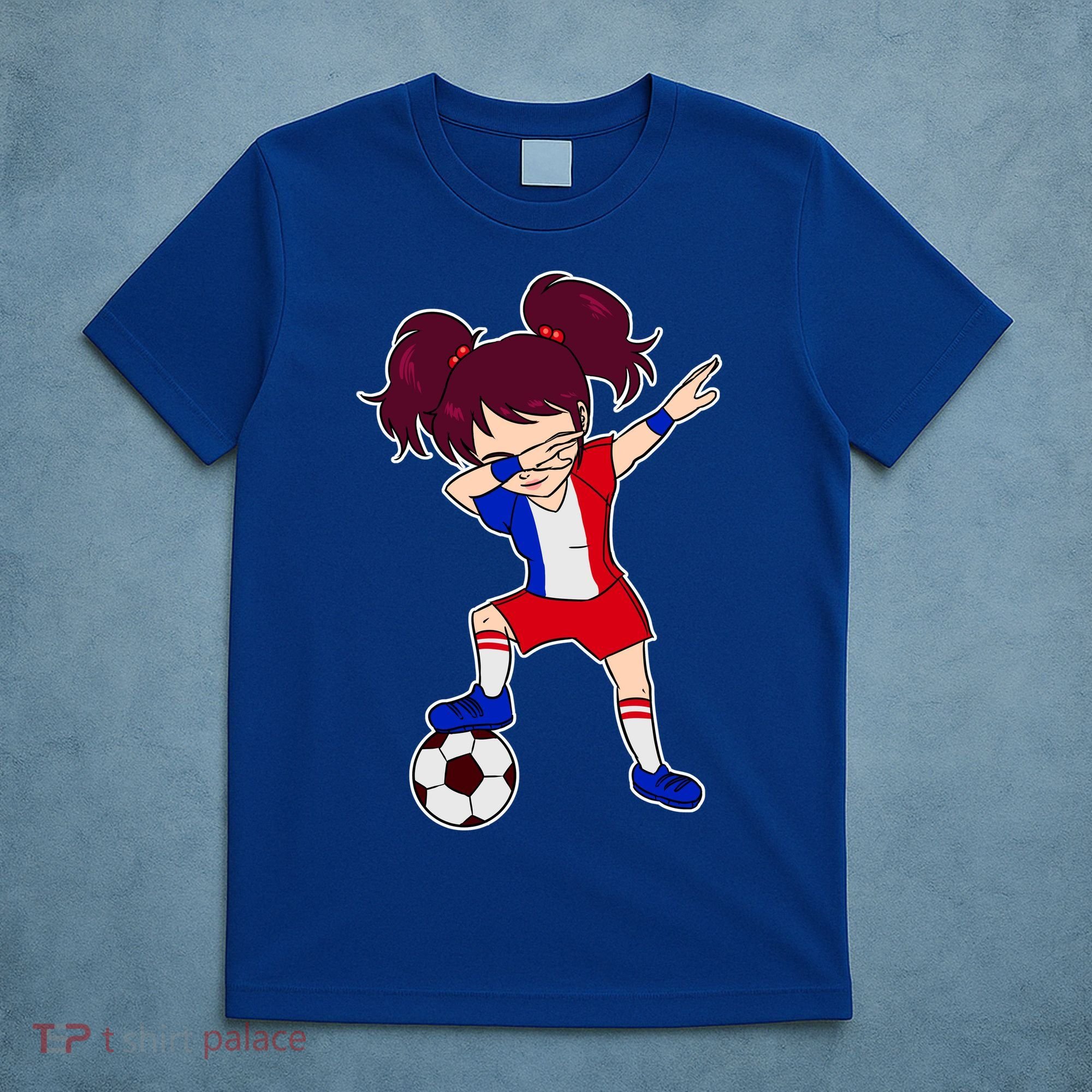 French Dabbing Soccer Girl France T-Shirt