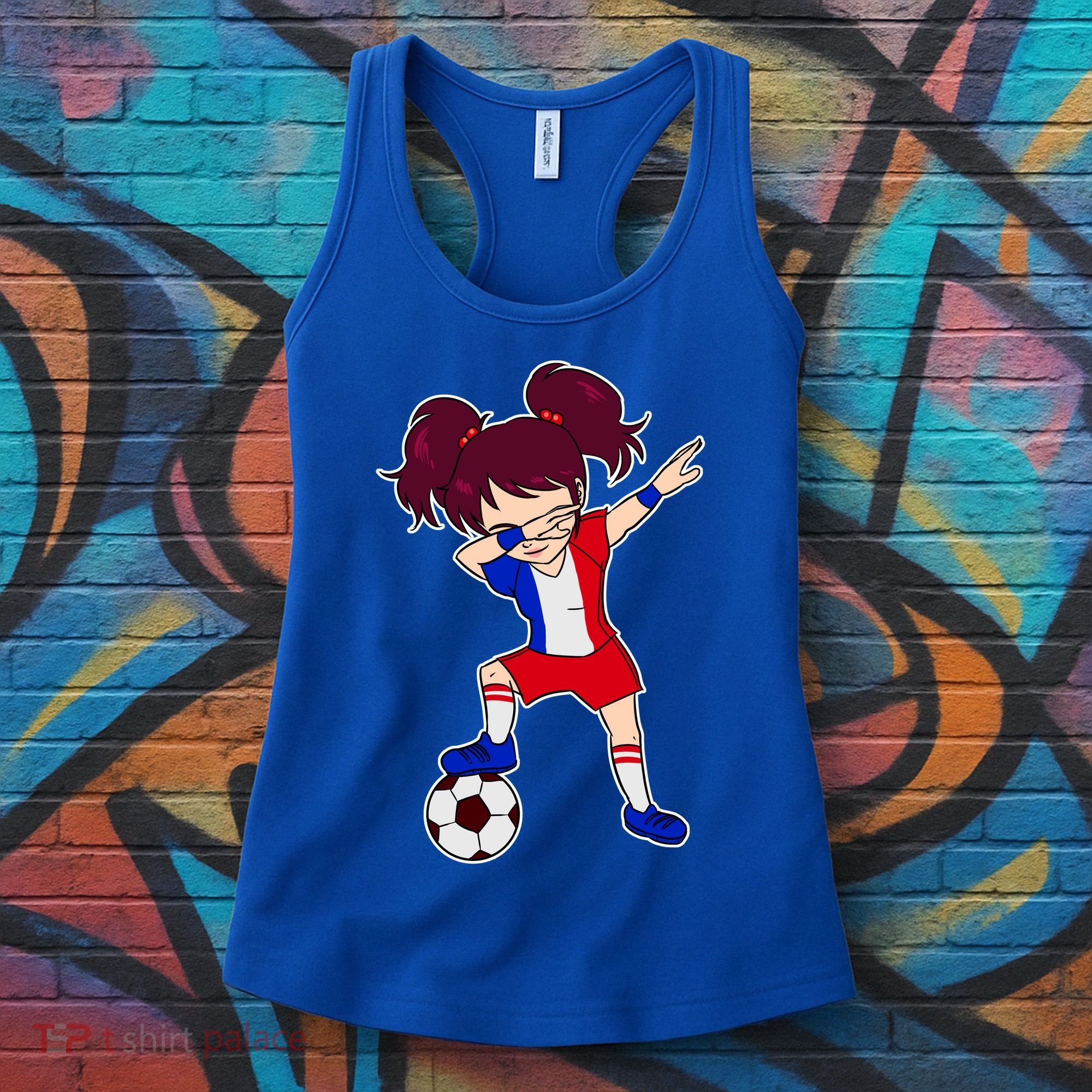 French Dabbing Soccer Girl France Women's Tank Top