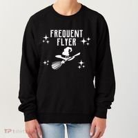 Frequent Flyer Funny Witch Halloween Women's Sweatshirt thumb 0