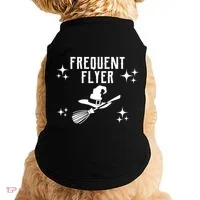 Frequent Flyer Funny Witch Halloween Doggie Tank thumb 0