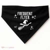 Frequent Flyer Funny Witch Halloween USA-Made Doggie Bandana thumb 0