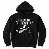 Frequent Flyer Funny Witch Halloween Hoodie thumb 0