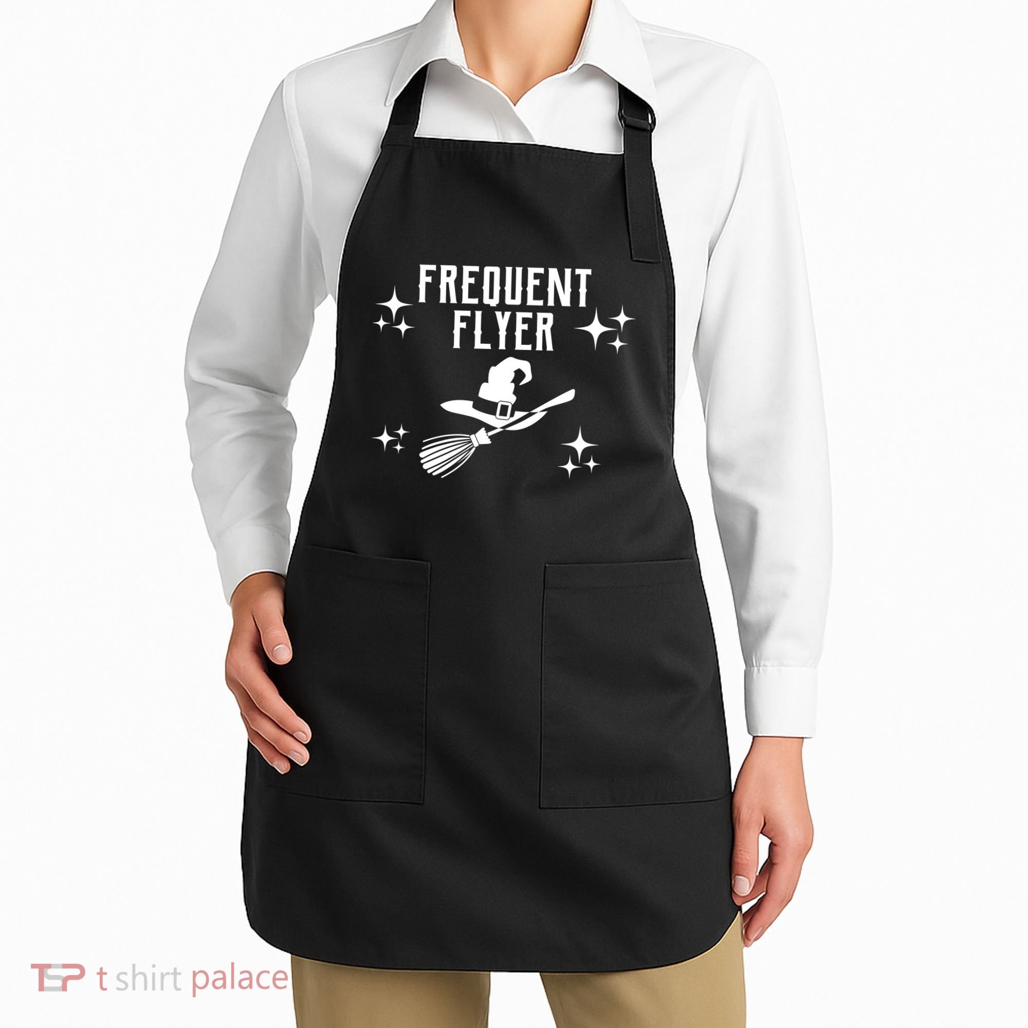 Frequent Flyer Funny Witch Halloween Apron