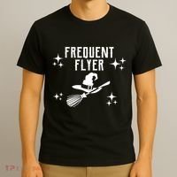 Frequent Flyer Funny Witch Halloween T-Shirt thumb 3