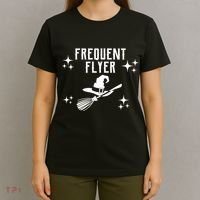 Frequent Flyer Funny Witch Halloween T-Shirt thumb 4