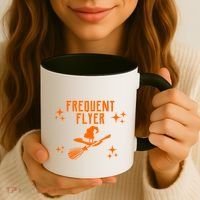 Frequent Flyer Funny Witch Halloween Coffee Mug thumb 3